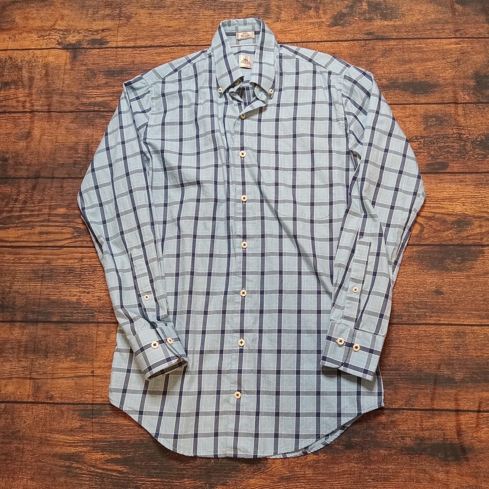 Peter Miilar Men's Long Sleeve Button‎ Down Shirt Size Small Blue